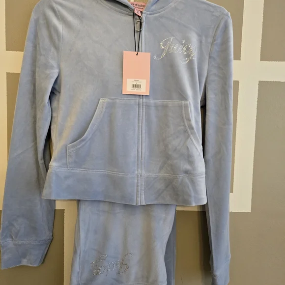 Juicy Couture Baby Blue Velour Tracksuit (Set) π (S) - Picture 4 of 8